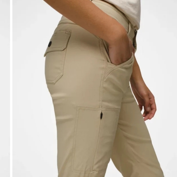 PrAna Women’s Stretch Zion Mid Rise Pant Tan Roll Up Hiking Outdoor Size 8 - Picture 3 of 12